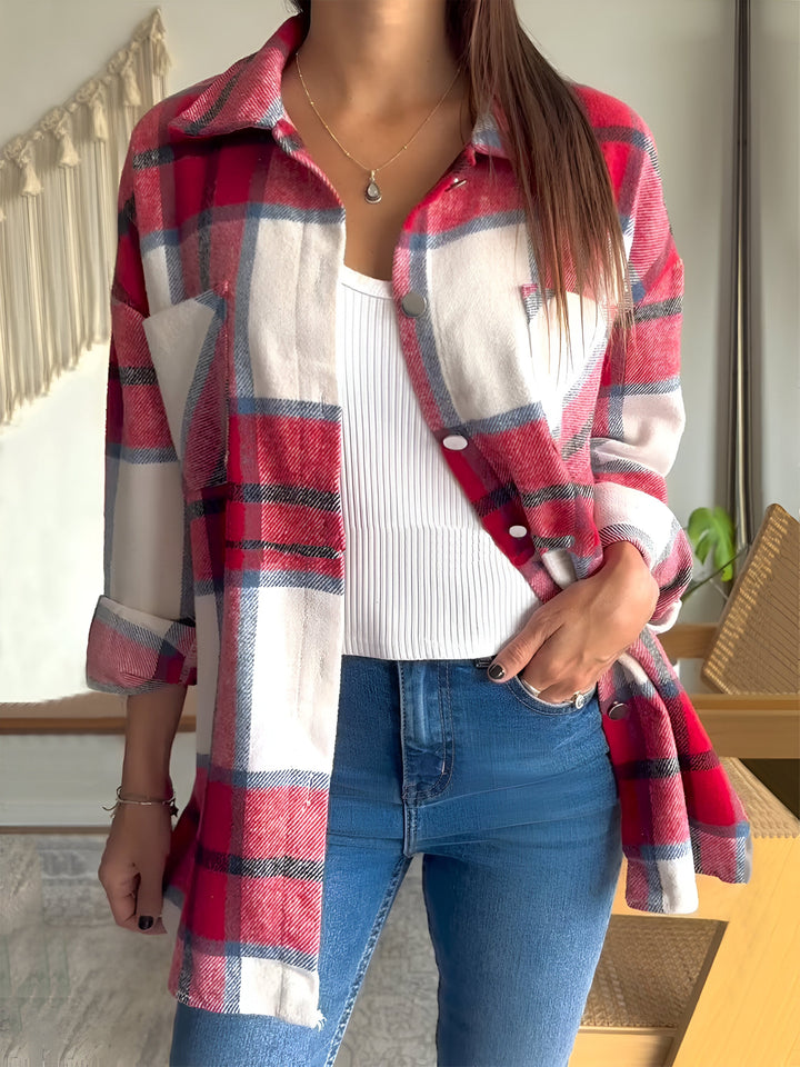 BRIA™ | Elegant Plaid Print Jacket